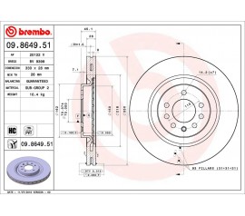 Disco de freno delantero Brembo 09.8649.51