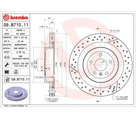 Disco de freno trasero Brembo 09.B710.11