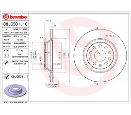 Disco de freno trasero Brembo 08.C501.11