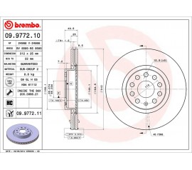 Disco de freno delantero Brembo 09.9772.11