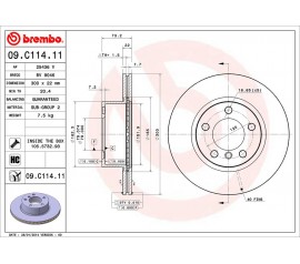 Disco de freno delantero Brembo 09.C114.11
