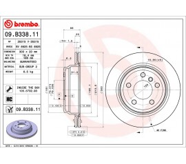 Disco de freno trasero Brembo 09.B338.11