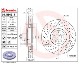 Disco de freno delantero Brembo 09.B805.11