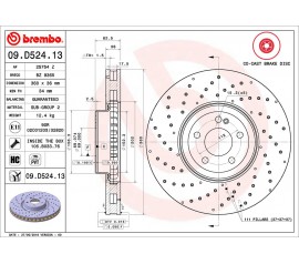 Disco de freno delantero Brembo 09.D524.13