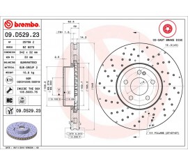 Disco de freno delantero Brembo 09.D529.23