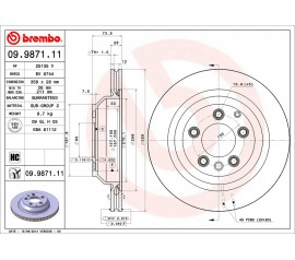 Disco de freno trasero Brembo 09.9871.11