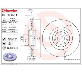 Disco de freno delantero Brembo 09.C306.11