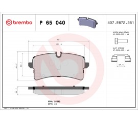 Brembo Pastillas de Freno Trasera P65040