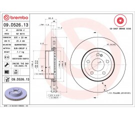 Brembo Disco de freno delantero 09.D526.13