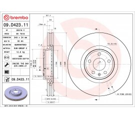 Brembo Disco de freno delantero 09.D423.11