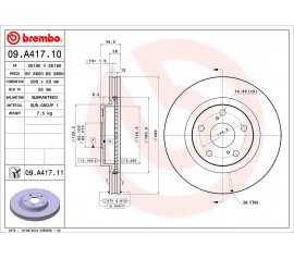 Disco de freno delantero Brembo 09.A417.11