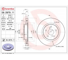 Disco de freno delantero Brembo 09.D979.11