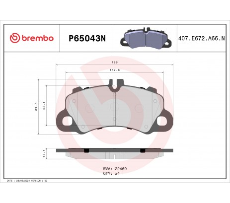 Pastillas de Freno Brembo Delantera P65043N