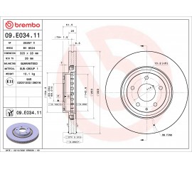 Disco de freno delantero Brembo 09.E034.11