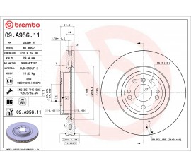 Disco de freno delantero Brembo 09.A956.11