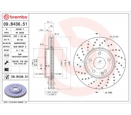 Disco de freno delantero Brembo 09.B436.51