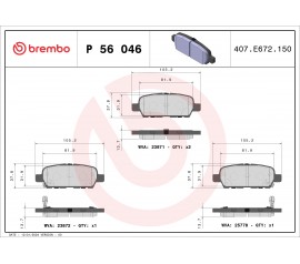 Pastillas de Freno Brembo Trasera P56046