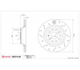 Disco de freno deportivo TY3 Brembo 59.E114.54 Trasero
