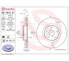 Disco de freno delantero Brembo 09.7812.21