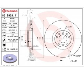 Brembo Disco de freno delantero 09.B929.11