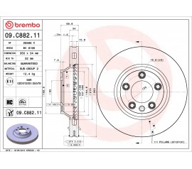 Brembo Disco de freno delantero 09.C882.11