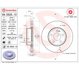 Brembo Disco de freno delantero 09.D525.13
