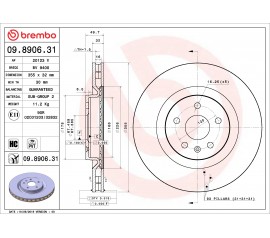 Brembo Disco de freno delantero 09.8906.31