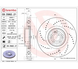 Brembo Disco de freno delantero 09.D982.21