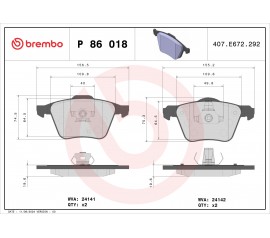 Brembo Pastillas de Freno delanteras P86018