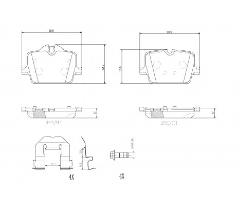 Brembo Pastillas de Freno Trasera P06114N