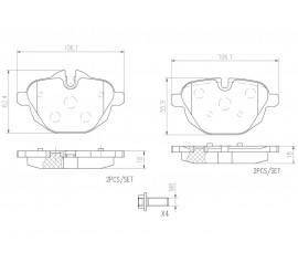 Brembo Pastillas de Freno Traseras P06064N