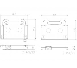 Brembo Pastillas de Freno Traseras P54052N