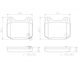 Brembo Pastillas de Freno Traseras Brembo P56048N