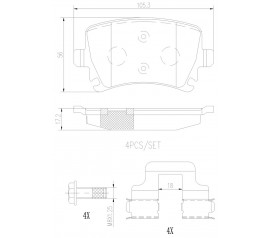 Brembo Pastillas de Freno Traseras P85073N