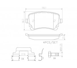 Brembo Pastillas de Freno Traseras P85076N