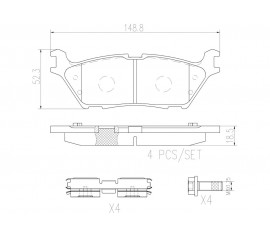 Brembo Pastillas de Freno Traseras P24200N