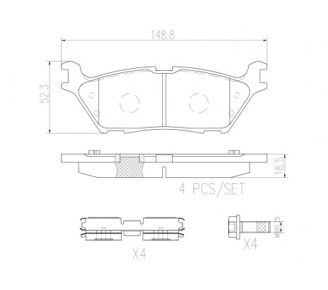 Brembo Pastillas de Freno Traseras P24200N
