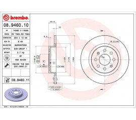 Brembo Disco de freno trasero 08.9460.11