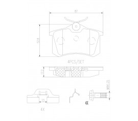 Brembo Pastillas de Freno Traseras P85020N